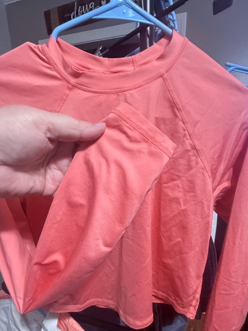 Kona Sol Coral Long-Sleeve Crop Top - Picture 2 of 4